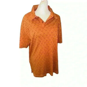 NWT Eddie Bauer Riverwash Collection Mens Short Sleeve Golf Polo Shirt Orange L